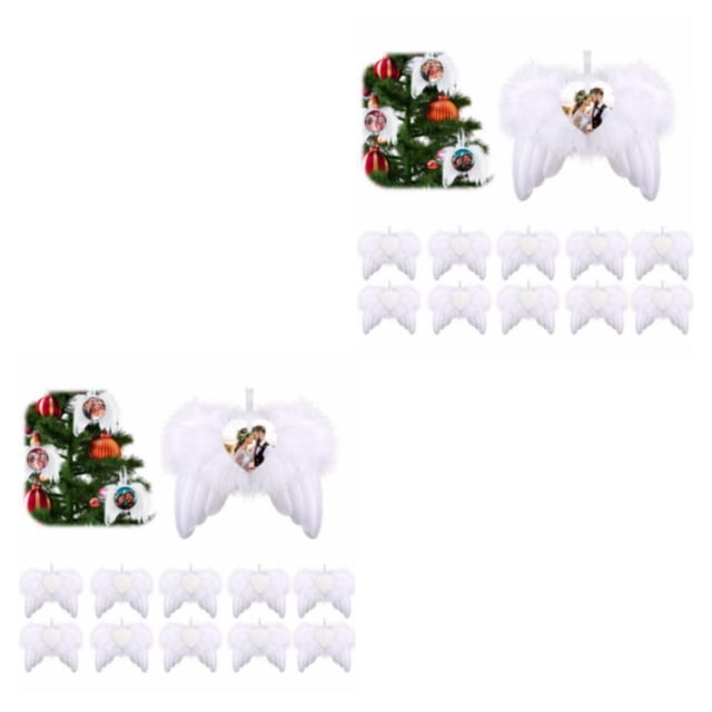 Guardoinrt 20pieces Simple And Classic Angel Wing Ornament For Elegant Christmas Tree Good Hand Feeling Retro White 2Set