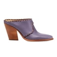 thumbnail image 2 of XYD Women Pointed Close Toe Slip-on Clog Mules Braided Trim Chunky Block Heel Slide Casual Dressy Shoes Size 9 Purple, 2 of 4