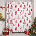 thumbnail image 2 of Shower Curtain 36"W x 72"L Winter Simple Red Christmas Tree Fabric Shower Curtains Set with Hooks Water Repellent Bathroom Curtains Machine Washable Bathroom Accessories, 2 of 9