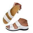 thumbnail image 3 of DAFEI Women's Thick Soled Leather One Strap Hollow Out Casual Open Back Solid Color Sandals, 3 of 8