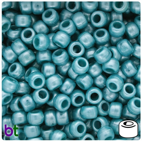 BeadTin Medium Caribbean Pearl 9mm Barrel Pony Beads (500pcs)