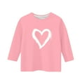 thumbnail image 4 of Xdegoge Girls Heart Print Long Sleeve T-Shirt Cute Fashion Tee for Toddlers and Kids Crewneck Graphic Tees Summer Casual Tshirts, 4 of 5