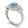 thumbnail image 2 of Halo Engagement Ring for Women - 1.4ct Simulated Turquoise in 14K White Gold Promise Ring, 2 of 6