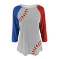 thumbnail image 3 of WXLWZYWL Womens Raglan Shirts 3/4 Sleeve Baseball Tee Round Neck Patchwork Color Block Casual Blouse Tops, 3 of 3