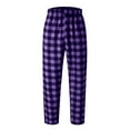thumbnail image 3 of BXINGOHAI Men's Plaid Pants Elastic Waist Pajama Pants Trousers Lightweight Loose Fit Lounge Pants With Pockets Today Purple,M, 3 of 5