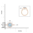 thumbnail image 3 of ANGARA Natural Cushion 1.95 ct Aquamarine Ring with Floral Halo in 14K Rose Gold for Women (Size-8mm) | March Birthstone, Birthday, Anniversary, Jewelry Gift for Women | Natural Aquamarine Ring, 3 of 7