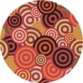 thumbnail image 1 of Ahgly Tapis Rond Lavable en Machine Intérieur Transitionnel Rouge, 7 Pieds Rond, 1 of 7