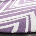 thumbnail image 3 of SAFAVIEH Cambridge Sam Geometric Wool Area Rug, Purple/Ivory, 6' x 6' Round, 3 of 7