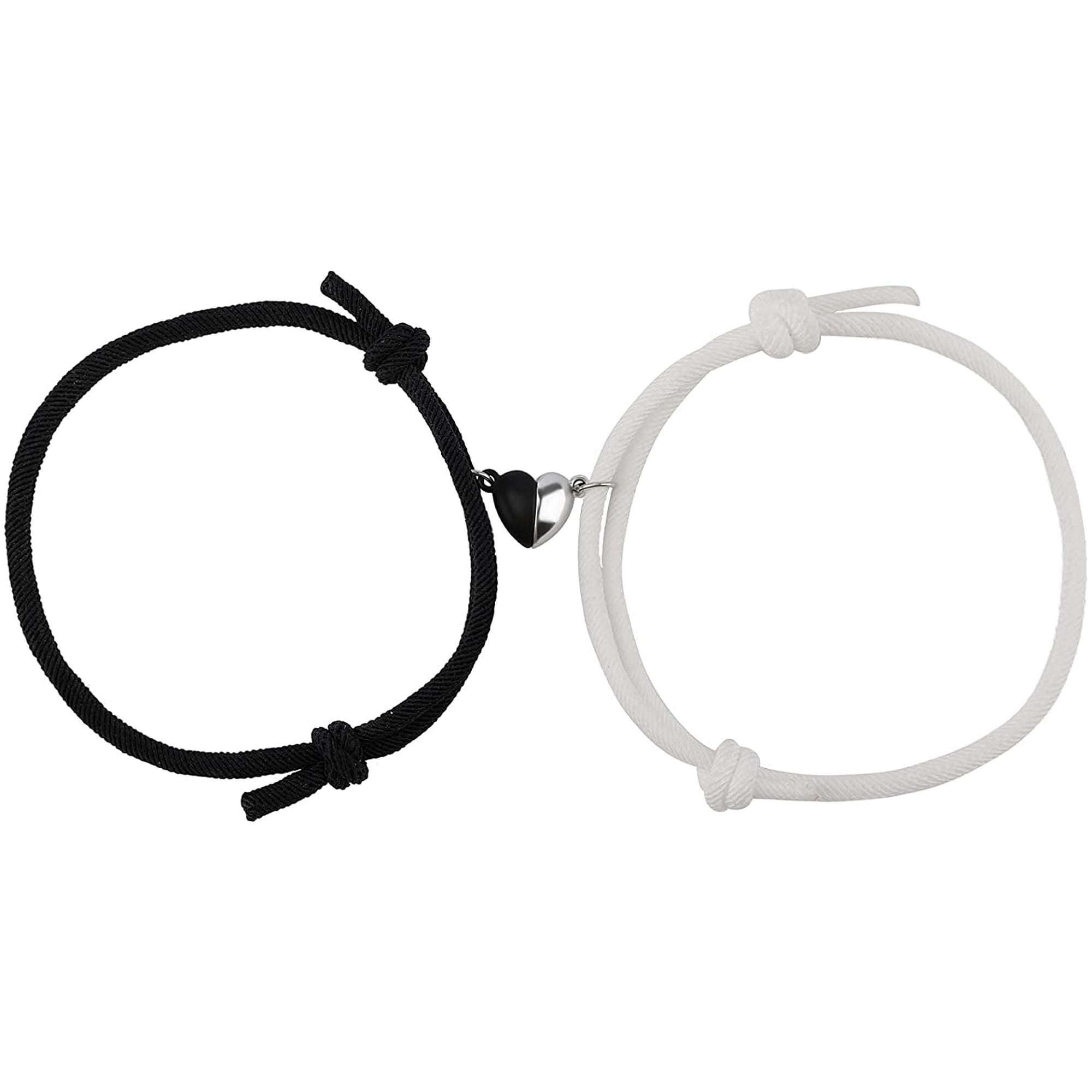 1 Pair Magnetic Bracelets for Couples Relationship Bracelet Couple Gifts Mutual Attraction Matching Bracelets for Women Men Boyfriend Girlfirend