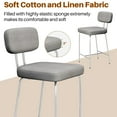 thumbnail image 4 of HomeZeer Counter Height Bar Stool Chairs Set of 3, 26" Kitchen Island Barstools with Back and Footrest, Square Line Fabric Upholstered Bar Chair ,Gray, 4 of 9