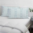 thumbnail image 4 of Sky Blue Striped Coastal Throw Pillow Cover, Pillowcase Protectors with Zipper, Breathable Decorative Lumbar Pillow Case Cover, Nautical Beach Starfish Shell Pillow Shams for Couch Sofa 12x20Inch, 4 of 8