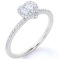 thumbnail image 1 of JeenMata Anillo de Compromiso de Moissanita en Forma de Corazón de 1 Quilate - Conjunto Nupcial - Anillo de Halo - Anillo de Promesa - Oro Blanco de 18 K sobre Plata, 1 of 6