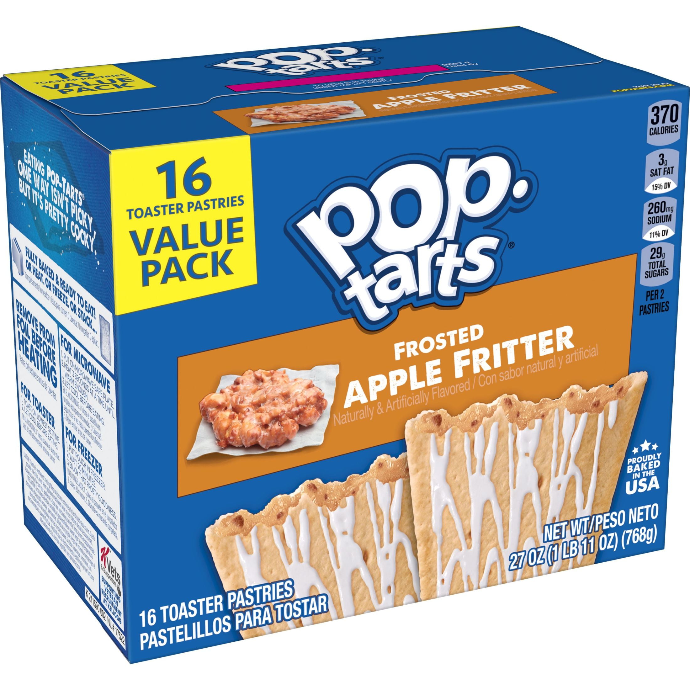 Pop-Tarts Toaster Pastries, Frosted Apple Fritter, 27 oz, 8 Count