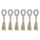thumbnail image 1 of Uxcell 6Pcs Anillos de Servilleta de Perlas de Madera, Hebillos de Perlas de Madera de Estilo Campestre con Borlas de Cuerda de Yute (Gris), 1 of 6