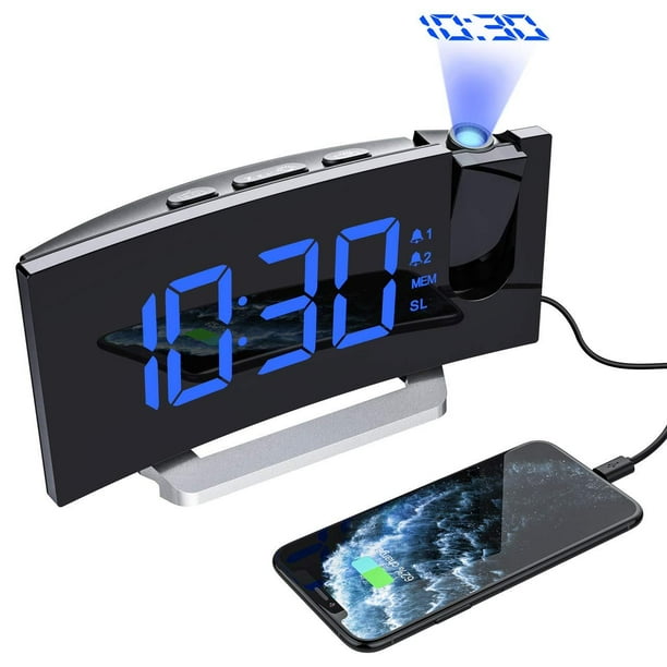 Mpow Projection Alarm Clock, FM Radio Alarm Clock, Digital ...
