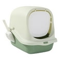 thumbnail image 3 of DOLITY Enclosed Cat Litter Pans Hooded Large Front Entry with ing Kitty Litter Pan Green, 3 of 9