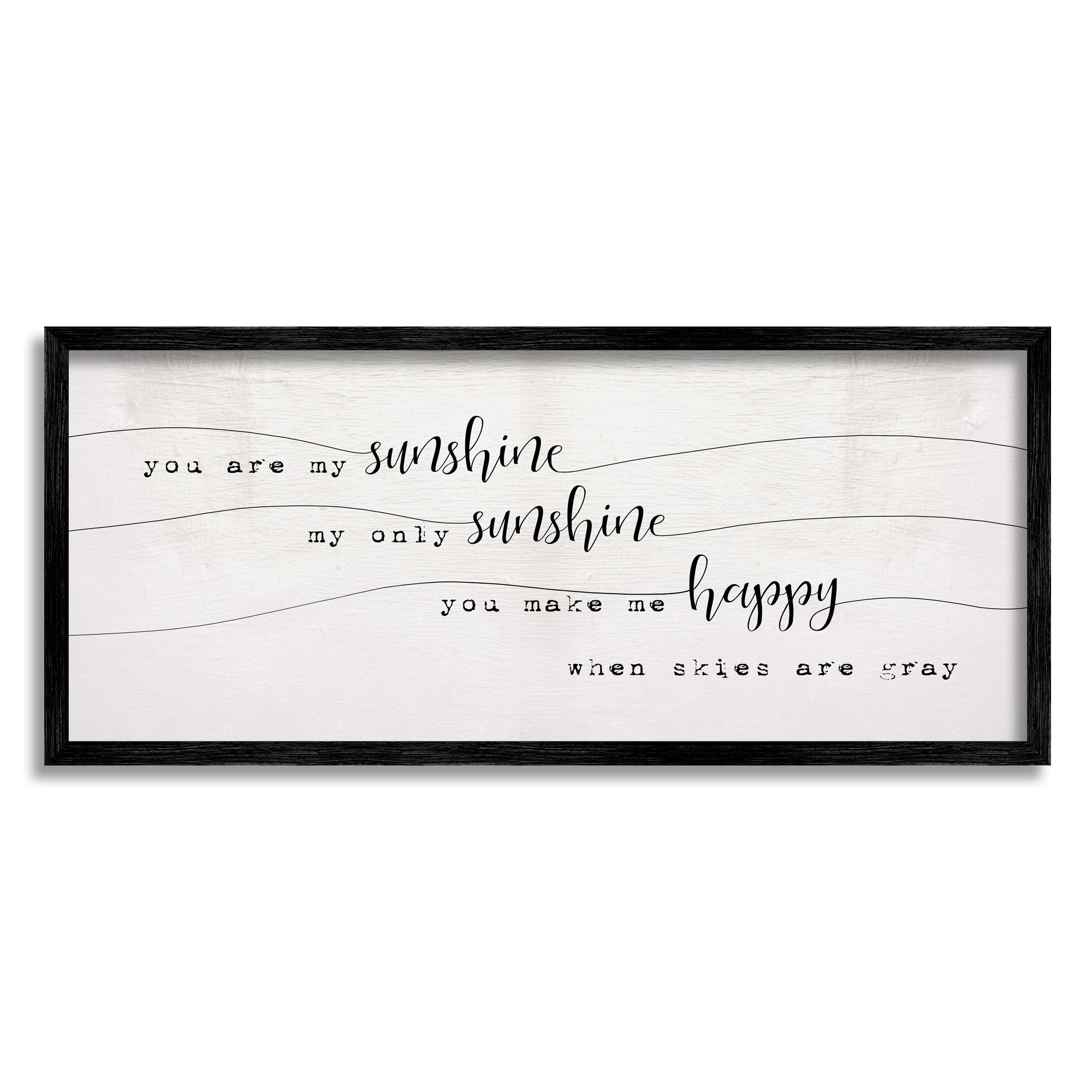 Stupell Industries My Only Sunshine Sentiment Whimsical Script Typography, 13 x 30, Designed by Daphne Polselli