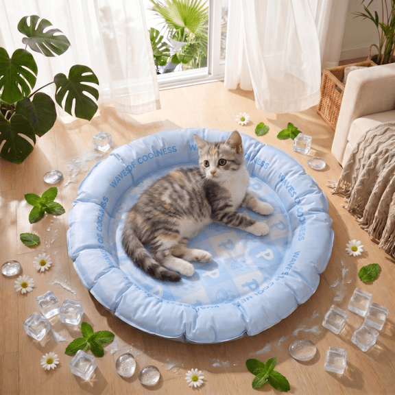 Pawz Road Dog Cooling Mat, Self Cooling Gel Mat for Summer, Summer Bed for Dogs & Cats All Sizes, Blue