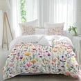 thumbnail image 2 of Colorful Spring Floral Bedding 3 Piece Duvet Cover Set Queen Size, Farmhouse Botanical Summer Soft Microfiber Comforter Cover with Zipper Closure & Pillowcases, Wrinkle & FadeResistant Quilt Cover, 2 of 9