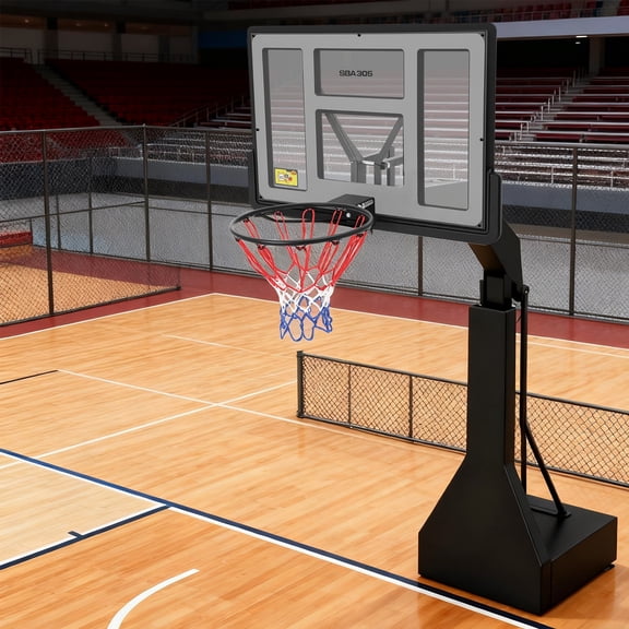 44 " Basketball Hoop In-Ground Shatterproof Backboard Adjustable System Outdoor