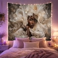 thumbnail image 2 of Woman with Cream White Flowers Portrait Tapestry Wall Hanging, 2 of 7