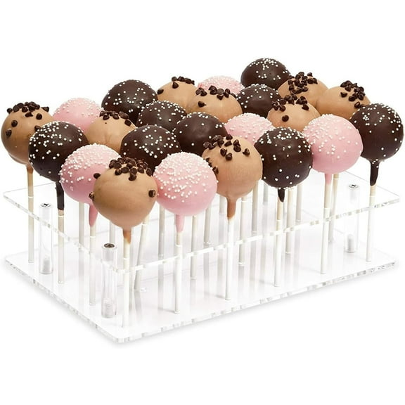 GoXteam Cake Pop Stand 21 Holes Aryclic Display Stands for Dessert Table 2-Tier Cupcake Lollipop Candy Display for Wedding Party Anniversary Holiday Celebration