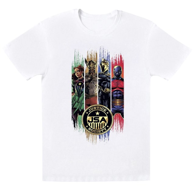 DC Comics Filles Noir Adam JSA Insigne d'Or T-Shirt en Coton