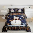thumbnail image 2 of Homewish Kawaii Cartoon Snowman Full Size Comforter Sets, Retro Western Buffalo Bedding Comforter Set, Merry Christmas Reversible Bedding Sets, Lightweight Room Decor, 3pcs, 2 of 8