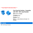 thumbnail image 2 of Front Sway Bar Bushing - Compatible with 1984 - 2001 Jeep Cherokee 1985 1986 1987 1988 1989 1990 1991 1992 1993 1994 1995 1996 1997 1998 1999 2000, 2 of 2