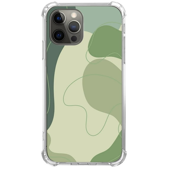 Watercolor Green Case Compatible with iPhone 13 pro,Unique Art Design TPU Shock-proof Full Cover