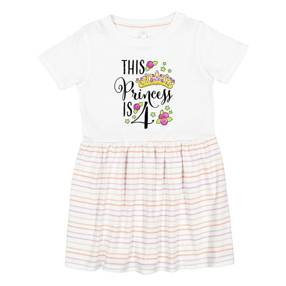 Inktastic This Princess is Four 4th Birthday Girls Toddler Dress