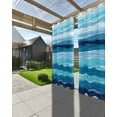 thumbnail image 3 of nqOlkjepod Outdoor Curtains for Patio Waterproof, Blue Ocean Outdoor Privacy Panels Grommet, Beach Blue Green Stripes Waves Watercolor Blackout Outside Curtains for Porch/Cabana 54"x84", 1 Panel, 3 of 8