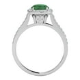 thumbnail image 3 of Mauli Jewels Rings for Women 1.20 Carat Diamond And Emerald Ring 4-prong 14k White Gold, 3 of 6