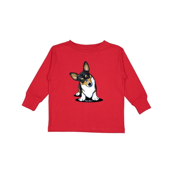 Inktastic Tri Color Corgi Boys or Girls Long Sleeve Toddler T-Shirt