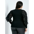 thumbnail image 2 of Avenue Women's Plus Size Frill Sleeve Sweater, 2 of 2