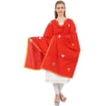 thumbnail image 5 of Phagun Foulards Ethniques en Coton Chunni pour Femmes, Style Designer, Dupatta - Rouge, 5 of 5