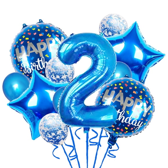 Set de 11 Globos Chaungfu Azul para Fiesta de 2º Cumpleaños