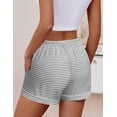 thumbnail image 2 of Ekouaer Womens Pajama Shorts Casual Summer Sleep Shorts Striped Lounge Pj Bottoms with Drawstring & Pockets, 2 of 5