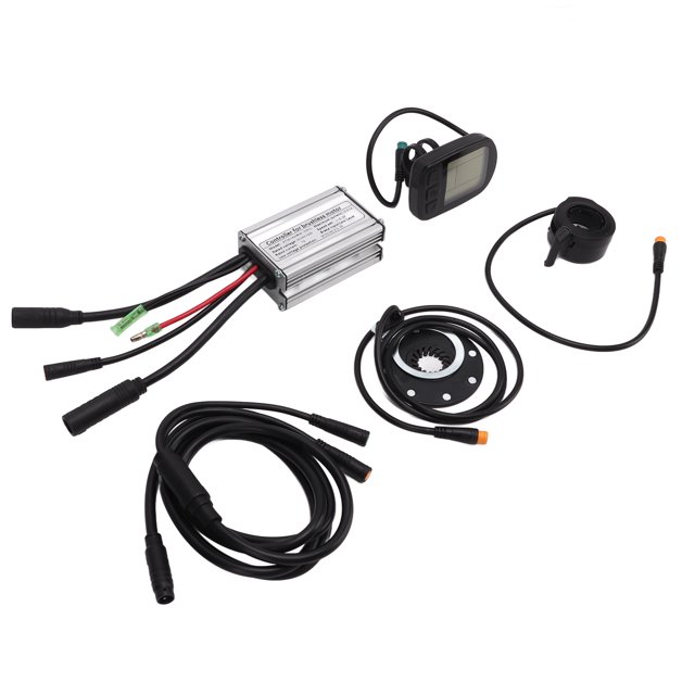 Kit de modificación eléctrica, DC 36V/48V Pantalla de datos Kit de conversión de bicicleta de medidor ABS Aleación de aluminio para motores sin escobillas de 350W ANGGREK AC8171