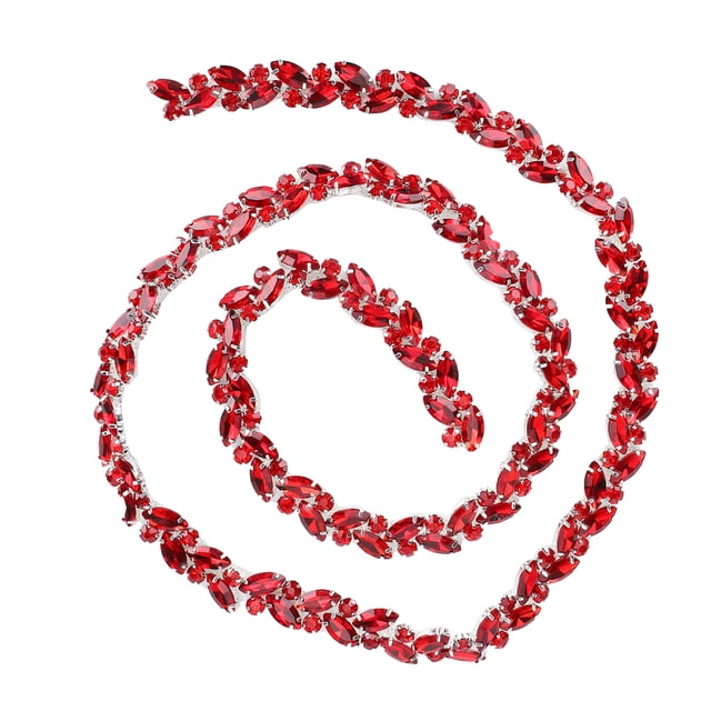 Chain, Horse Eye Shape Rhinestones, Horse Eye Flower Chain No Rust Chain For DIY Shoelace Clothing Decoration Accessories Jewelry Making Pink, Gray,White,Big Red