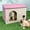 pink, variant on Plastic Cat House for Indoor Outdoor, Weatherproof Outside Cat House for Feral Cat, Stackable Cat Shelter with Plush Cushion