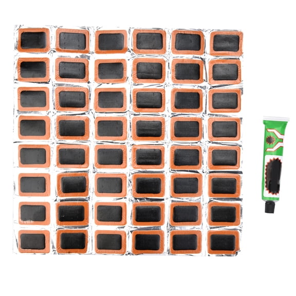 Bike Tube Patch, 48 Patches 30ml Glue Bike Rubber Patch  For Repairing All Inflatable Bike Tires