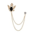 thumbnail image 4 of Segolike Suit Brooch with Chain Eagle Brooch Pin Alloy Badge Lapel Pin Men's Lapel Brooch for Career Suit Clothing Tuxedo Shirts Decor Gold and Black, 4 of 8