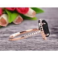 thumbnail image 3 of Oval Cut Black Diamond Moissanite Engagement Ring 2 Carat Solid 10k Rose Gold Wedding Ring Promise Ring for Bride Halo Design, 3 of 5