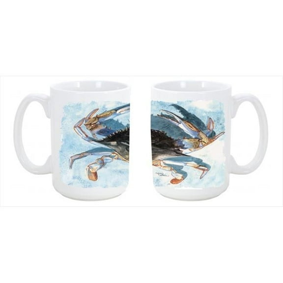 Carolines Treasures 8055CM15 Crab Dishwasher Safe Microwavable Ceramic Coffee Mug 15 oz.