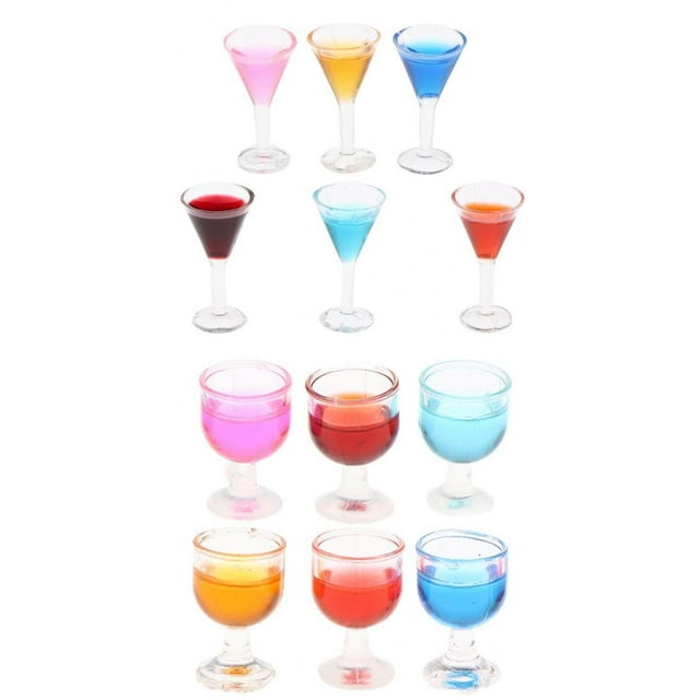12 piezas de cóctel en miniatura de vasos de bebida larga copas de bar para 1/12 accesorios de , de color Zulema Casa de muñecas de cóctel en miniatura