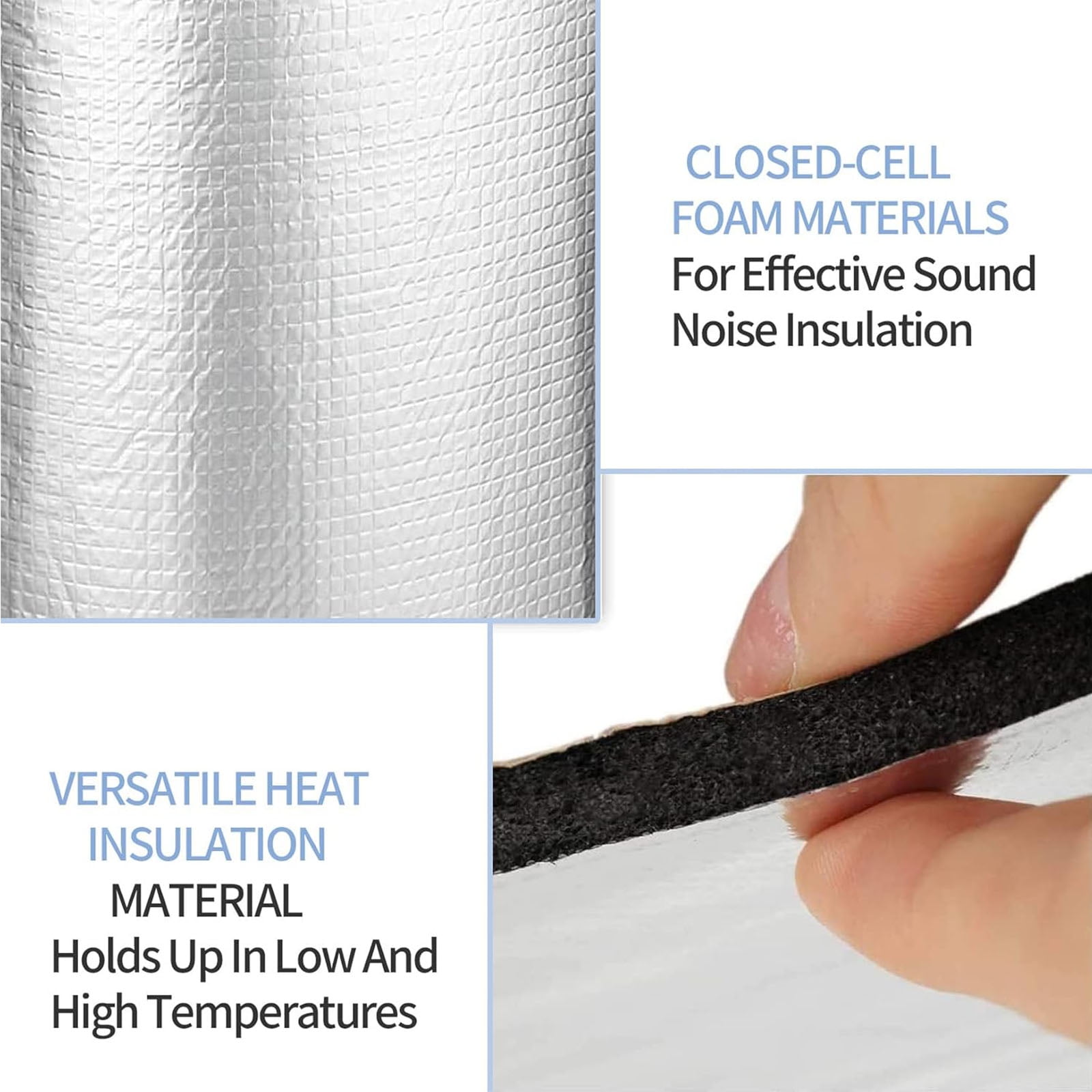 394 mil Car Sound Deadening Mat 10.75 sqft Self-Adhesive Sound Insulation Acoustic Foam, PE Foam Sound Deadener Material & Heat Barrier 40"(W) x 40"(L)