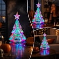 thumbnail image 6 of Holographic Lighted Christmas Tree, Transparent Plastic Geometric Tree with LED, Tabletop Holiday Decor with Star, 6 of 7