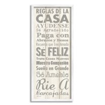 Stupell Industries Reglas De La Casa Regulaciones Frase Motivacional, 10 x 24, Design by Stephanie Workman Marrott