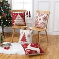 thumbnail image 4 of 4 Pcs Square Throw Pillow Case, Christmas Tree Print Throw Pillow Cover, 4 of 9